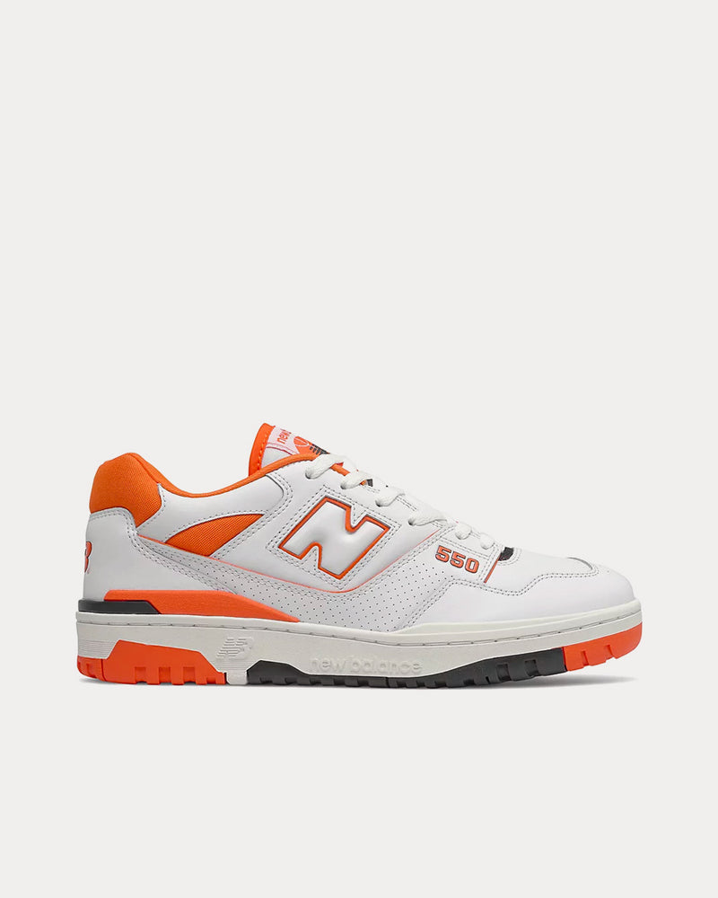 New Balance 550 Low-Top Sneakers in White & Orange New Balance 550 Burnt Orange White Casual Sneakers BB550LSC  main image 2