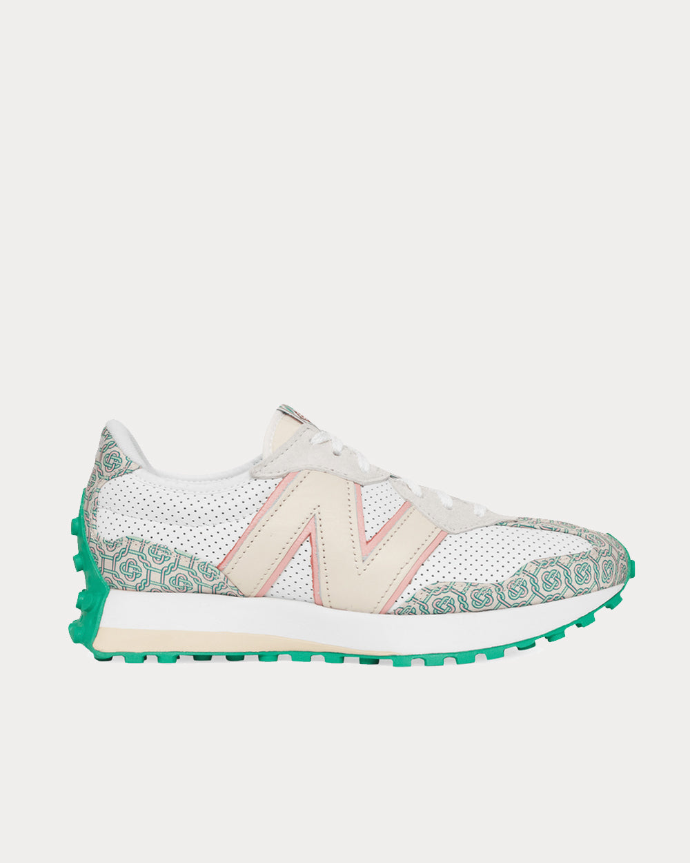 New Balance X Casablanca - 327 Munsell White with Green Low Top Sneakers