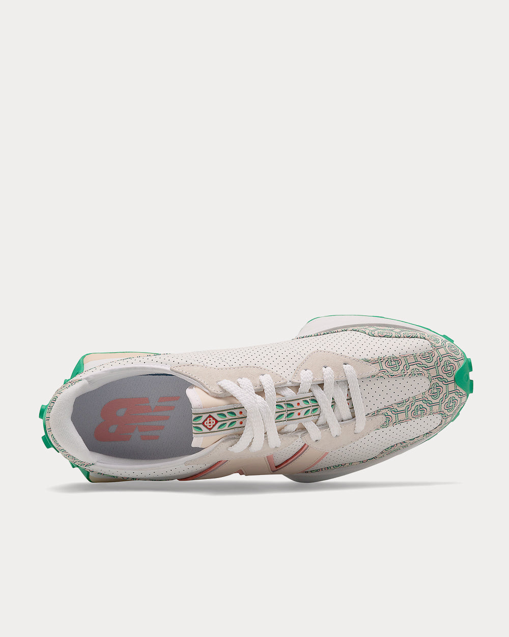 New Balance X Casablanca - 327 Munsell White with Green Low Top Sneakers