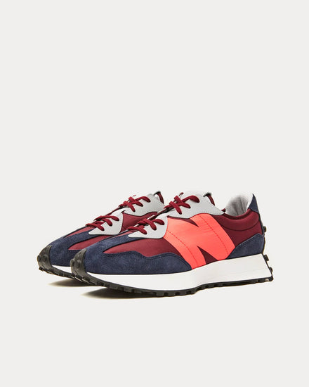New Balance x Figs 327 Burgundy / Hot Coral Low Top Sneakers - 3