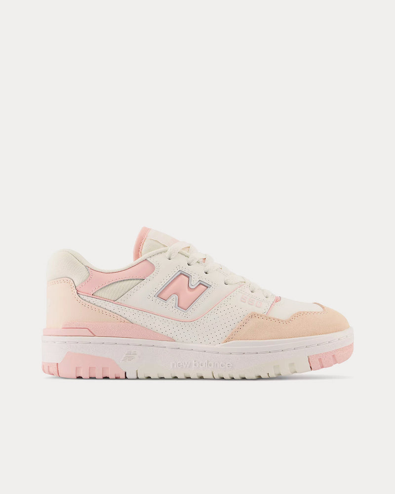 New Balance 550 White / Pink Low Top Sneakers - 1