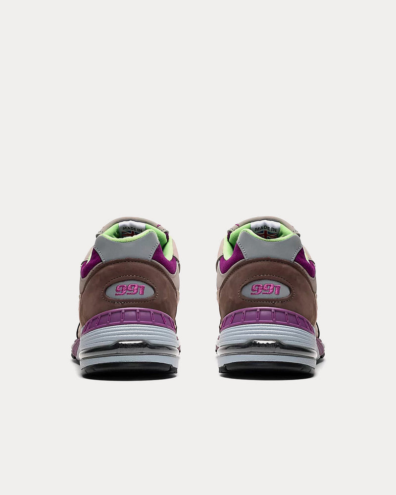 New Balance x Stray Rats Made in UK 991 Grey / Purple / Green Low Top Sneakers - 4