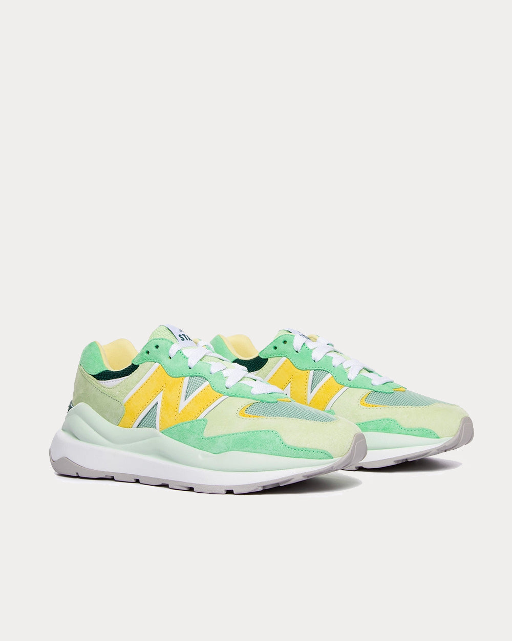 New Balance x Staud - 57/40 Agave with Green Low Top Sneakers
