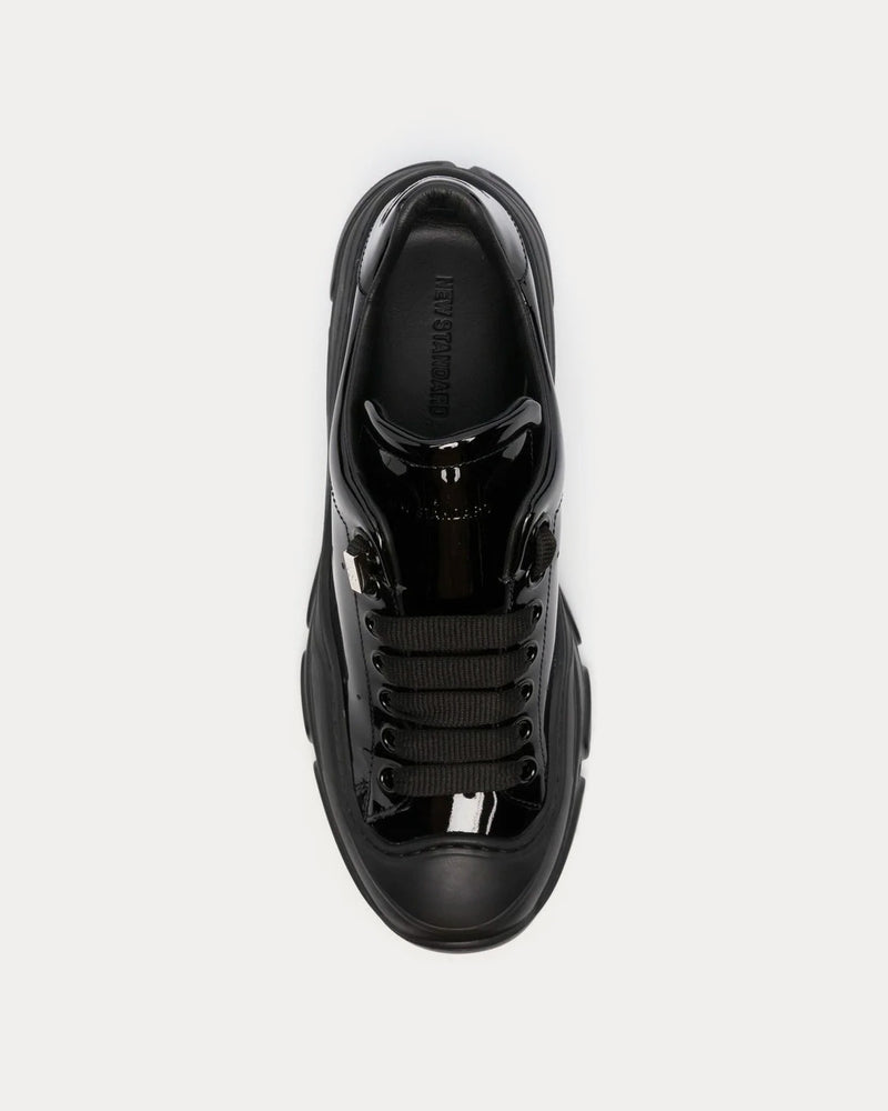 New Standard Evolve Patent Leather Black Low Top Sneakers - 2