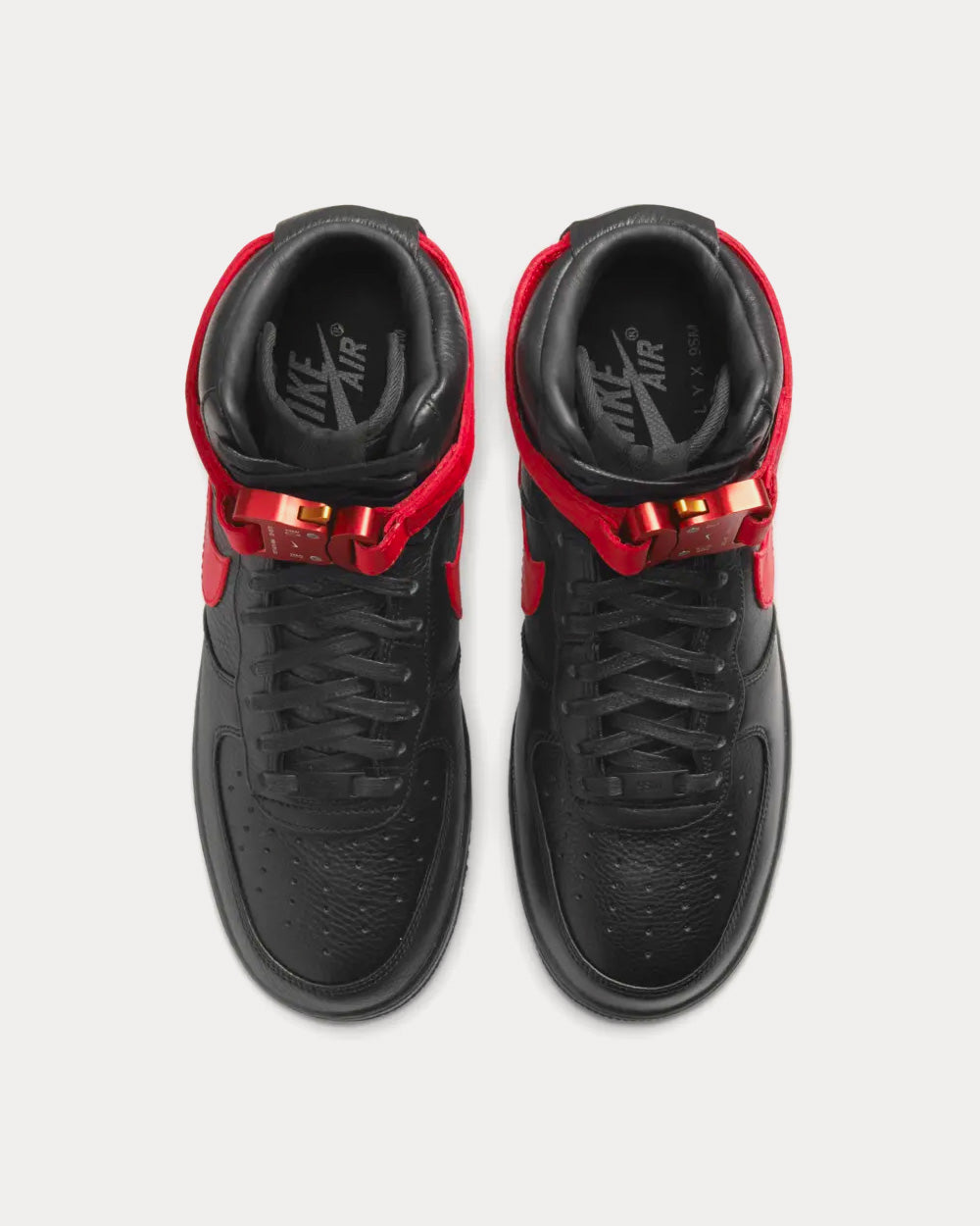 Nike x ALYX - Air Force 1 Black and University Red High Top Sneakers