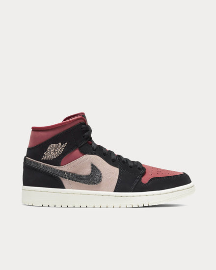 Jordan Air Jordan 1 Mid Particle Beige/Canyon Rust/Sail/Black High Top Sneakers - 1
