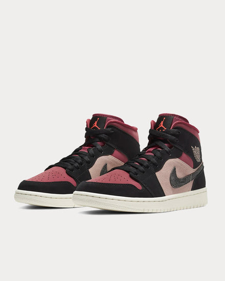 Jordan Air Jordan 1 Mid Particle Beige/Canyon Rust/Sail/Black High Top Sneakers - 2