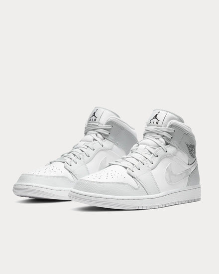 Jordan Air Jordan 1 Mid White/Grey Fog/Vast Grey/Photon Dust High Top Sneakers - 2