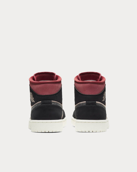Jordan Air Jordan 1 Mid Particle Beige/Canyon Rust/Sail/Black High Top Sneakers - 4