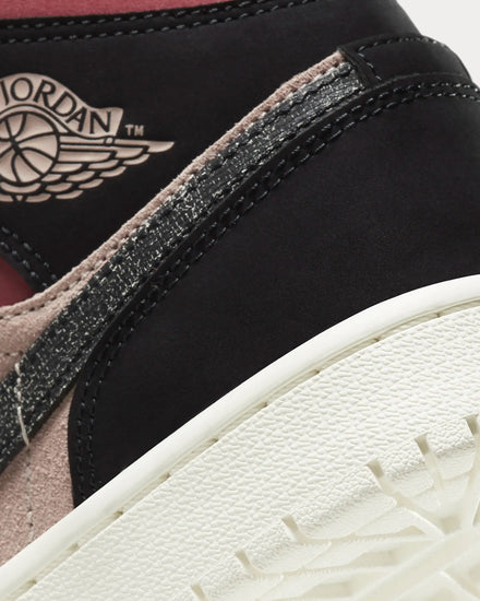 Jordan Air Jordan 1 Mid Particle Beige/Canyon Rust/Sail/Black High Top Sneakers - 6
