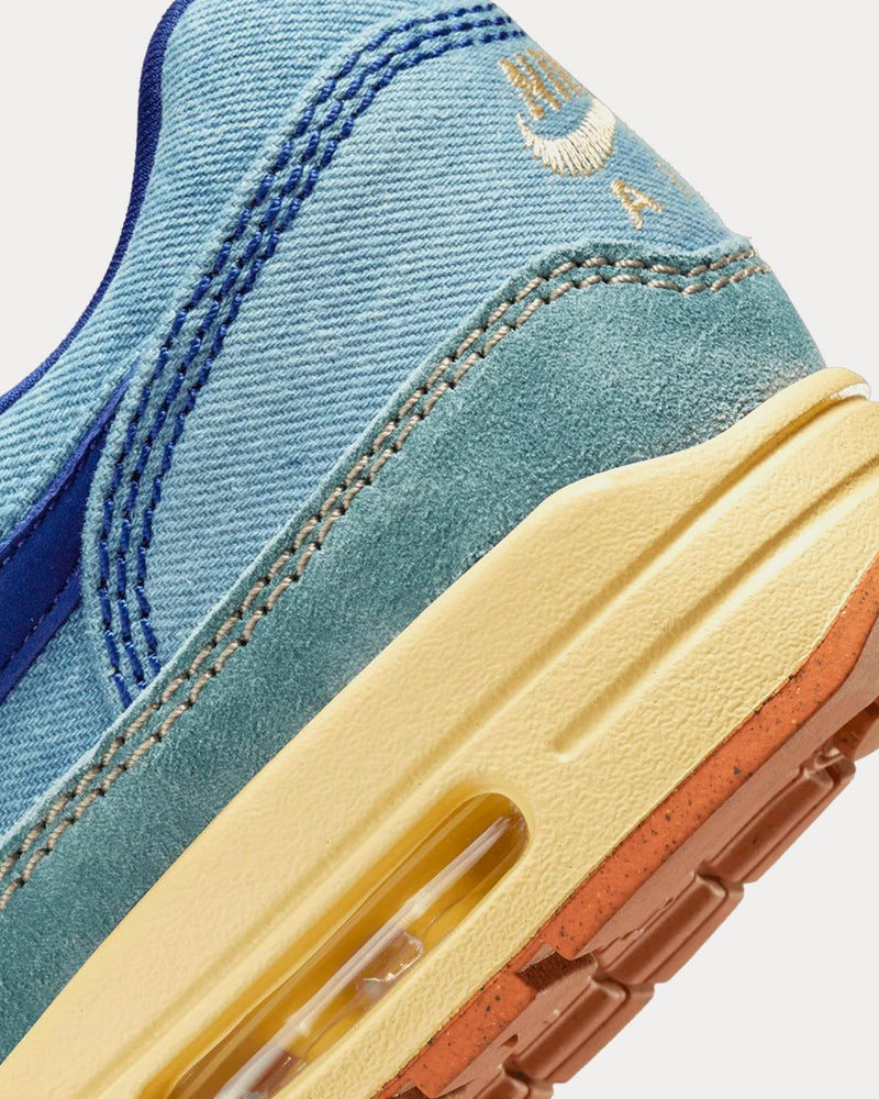 Nike Air Max 1 'Dirty Denim' Mineral Slate / Deep Royal Blue / Lemon Wash Low Top Sneakers - 6