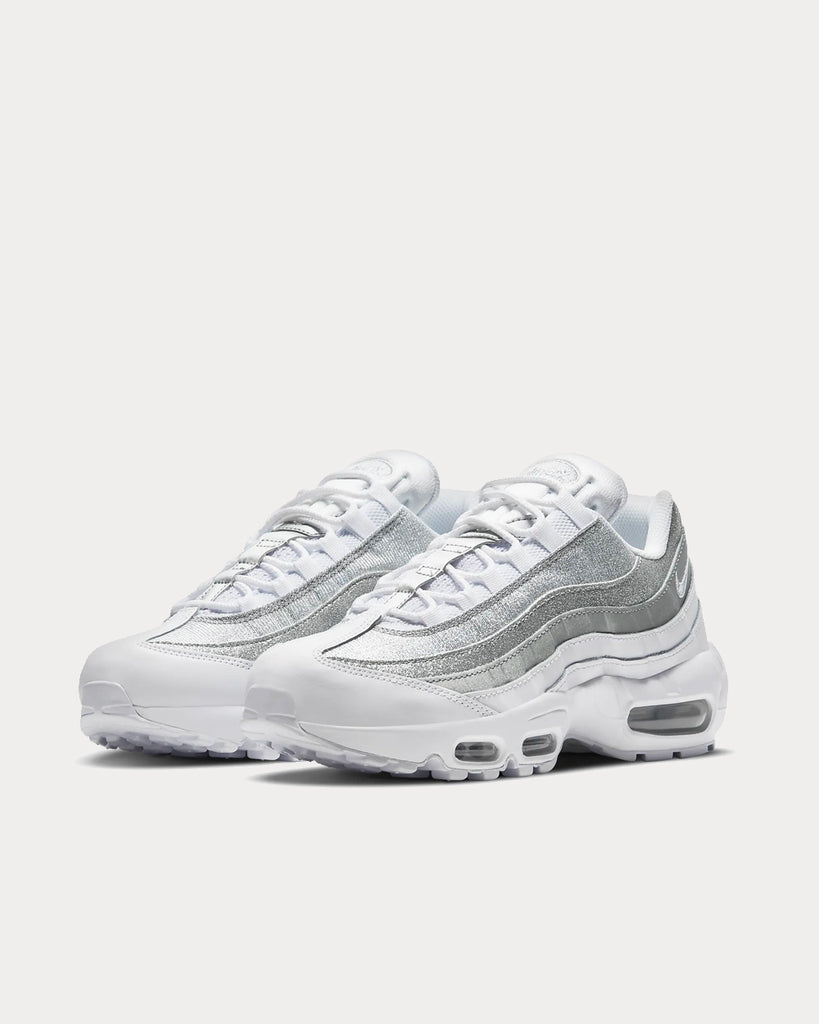 White and silver nike air max Clearance