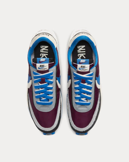 Nike x Sacai x UNDERCOVER LDWaffle Night Maroon and Team Royal Low Top Sneakers - 2
