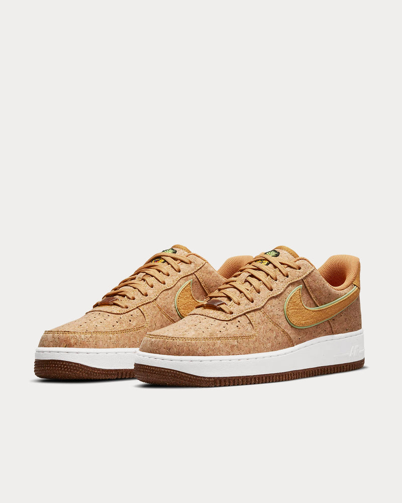 Nike Air Force 1 '07 Premium Multi-Colour / Flax / Lime Glow / Metallic Gold Low Top Sneakers - 3