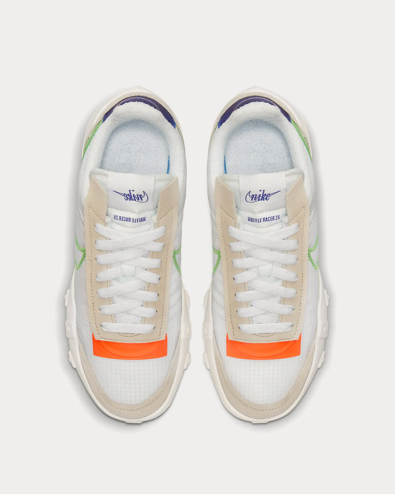 Nike Waffle Racer 2X Desert Sand / Summit White / Hyper Crimson / Mean Green Running Shoes - 3