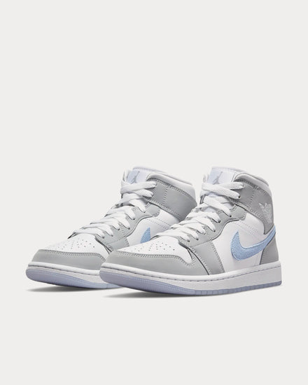 Jordan Air Jordan 1 Mid White / Aluminium / Wolf Grey High Top Sneakers - 2