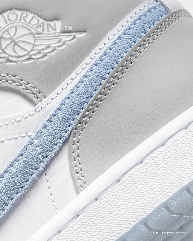 Jordan Air Jordan 1 Mid White / Aluminium / Wolf Grey High Top Sneakers - 6