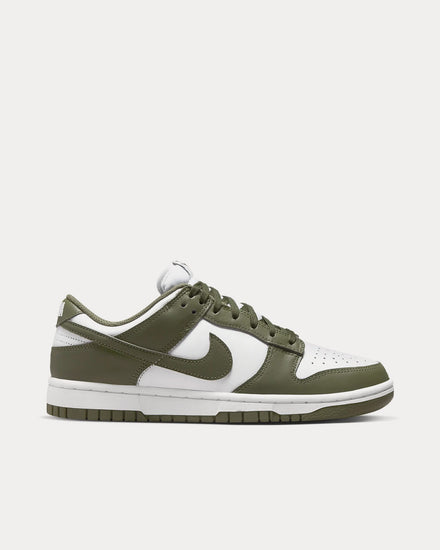 Nike Dunk Low White / White / Medium Olive Low Top Sneakers - 1