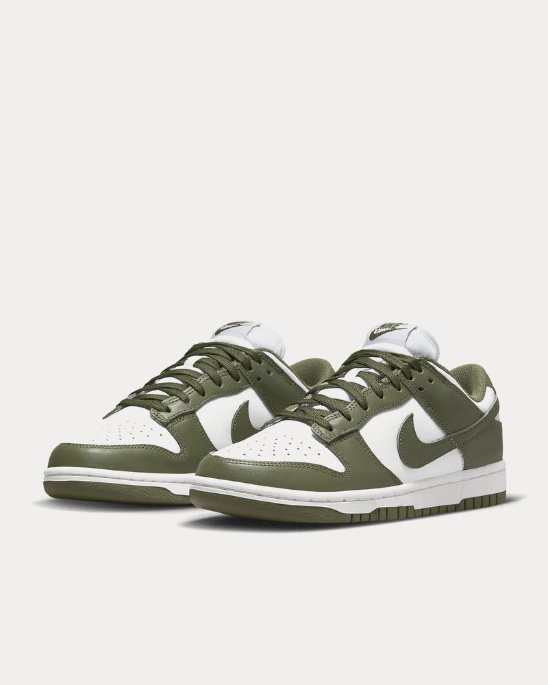 Nike Dunk Low White / White / Medium Olive Low Top Sneakers - 3