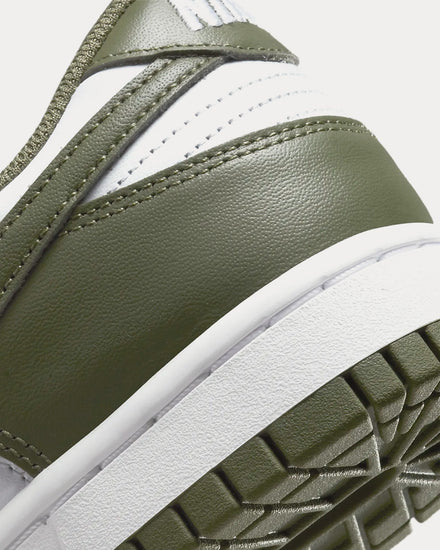 Nike Dunk Low White / White / Medium Olive Low Top Sneakers - 5