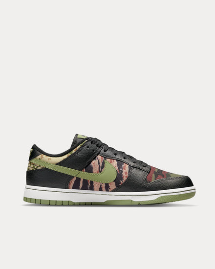 Nike Dunk Low SE Black / Green / Orange Low Top Sneakers - 1