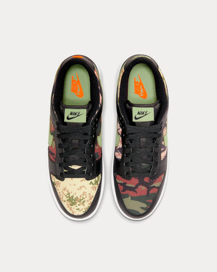 Nike Dunk Low SE Black / Green / Orange Low Top Sneakers - 2