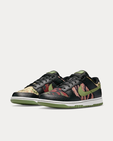 Nike Dunk Low SE Black / Green / Orange Low Top Sneakers - 3