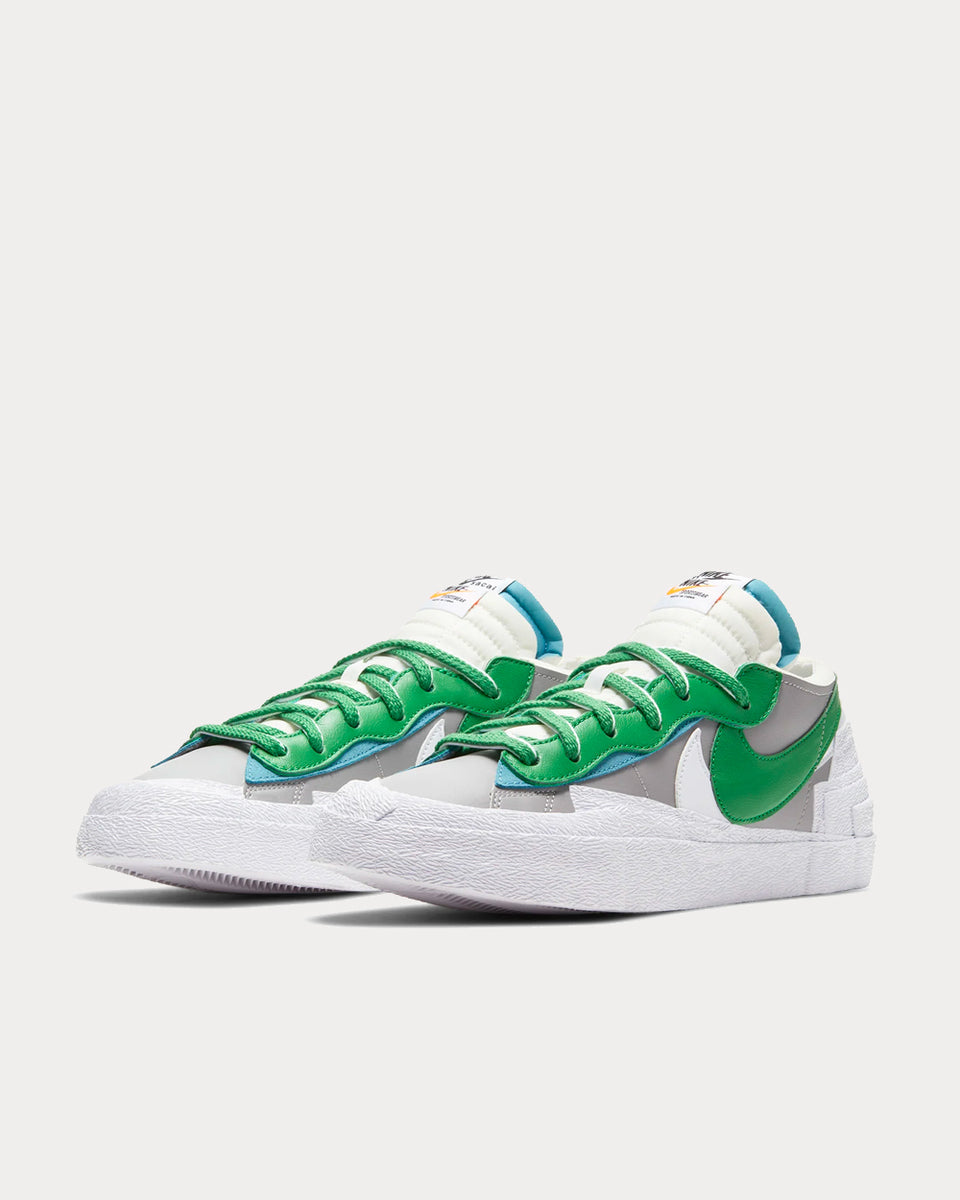 Nike x sacai Blazer Low Medium Grey Classic Green Low Top Sneakers Sneak in Peace