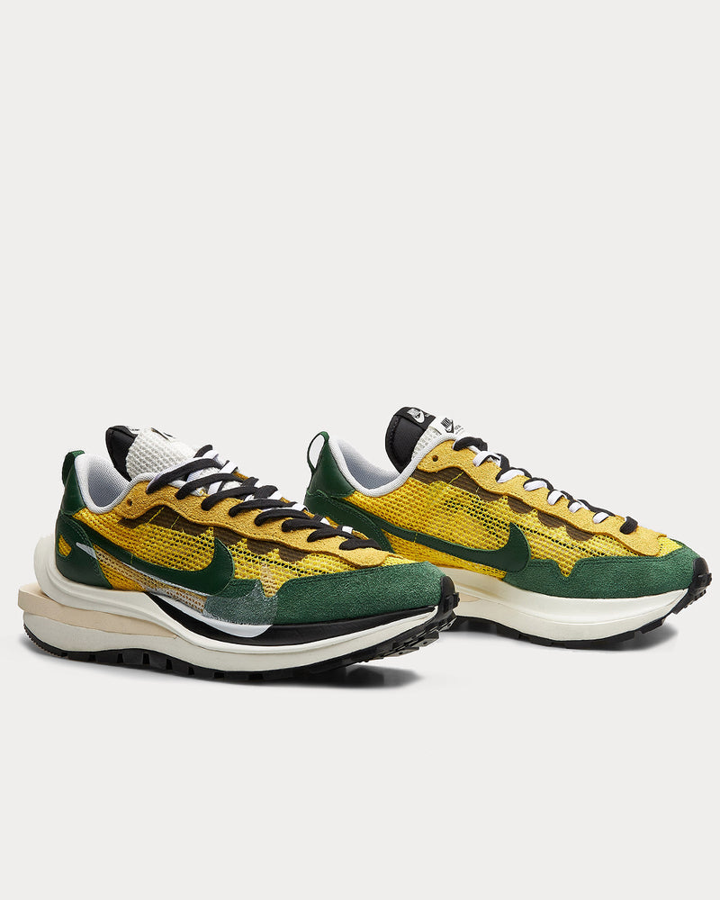 Nike x Sacai VaporWaffle Tour Yellow & Gorge Green-Sail Low Top Sneakers - 2