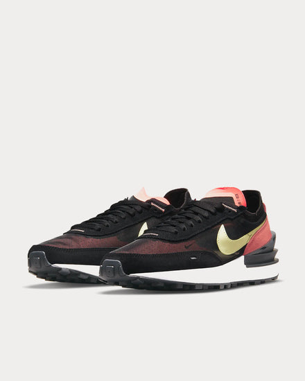 Nike Waffle One Black / Magic Ember / Crimson Bliss / Lime Ice Low Top Sneakers - 2