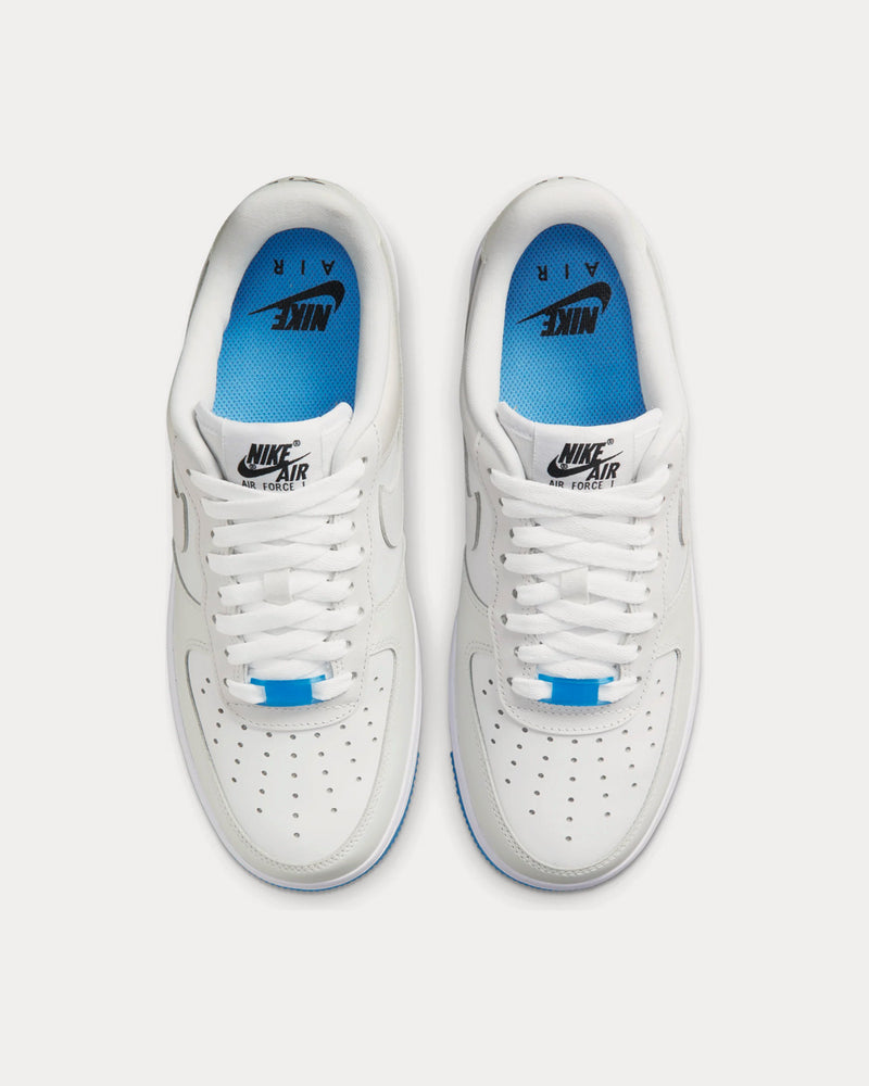 white and university blue air force 1