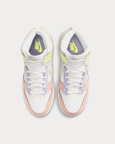 Nike Dunk High White / Light Lemon Twist / Pure Violet / Cashmere High Top Sneakers - 2