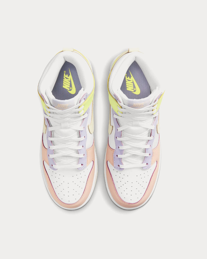 Nike Dunk High White / Light Lemon Twist / Pure Violet / Cashmere High Top Sneakers - 2
