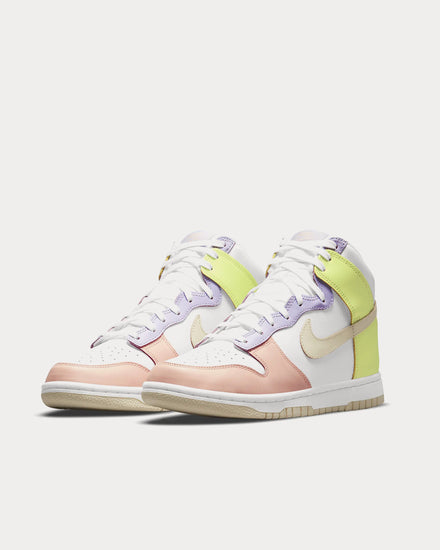 Nike Dunk High White / Light Lemon Twist / Pure Violet / Cashmere High Top Sneakers - 3