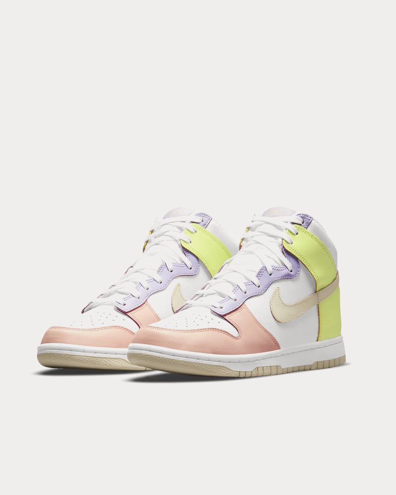 Nike Dunk High White / Light Lemon Twist / Pure Violet / Cashmere High Top Sneakers - 3