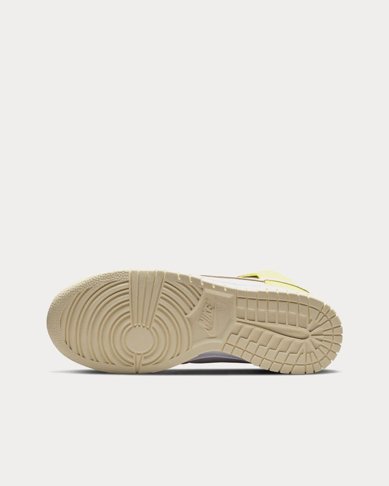 Nike Dunk High White / Light Lemon Twist / Pure Violet / Cashmere High Top Sneakers - 5