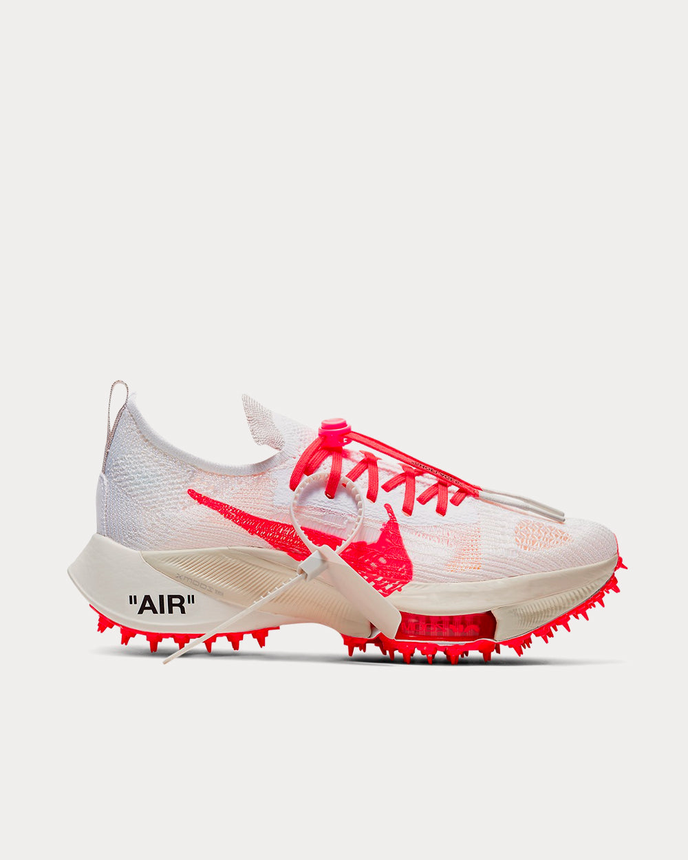 Nike x Off-White - Air Zoom Tempo NEXT% White / Solar Red Low Top Sneakers