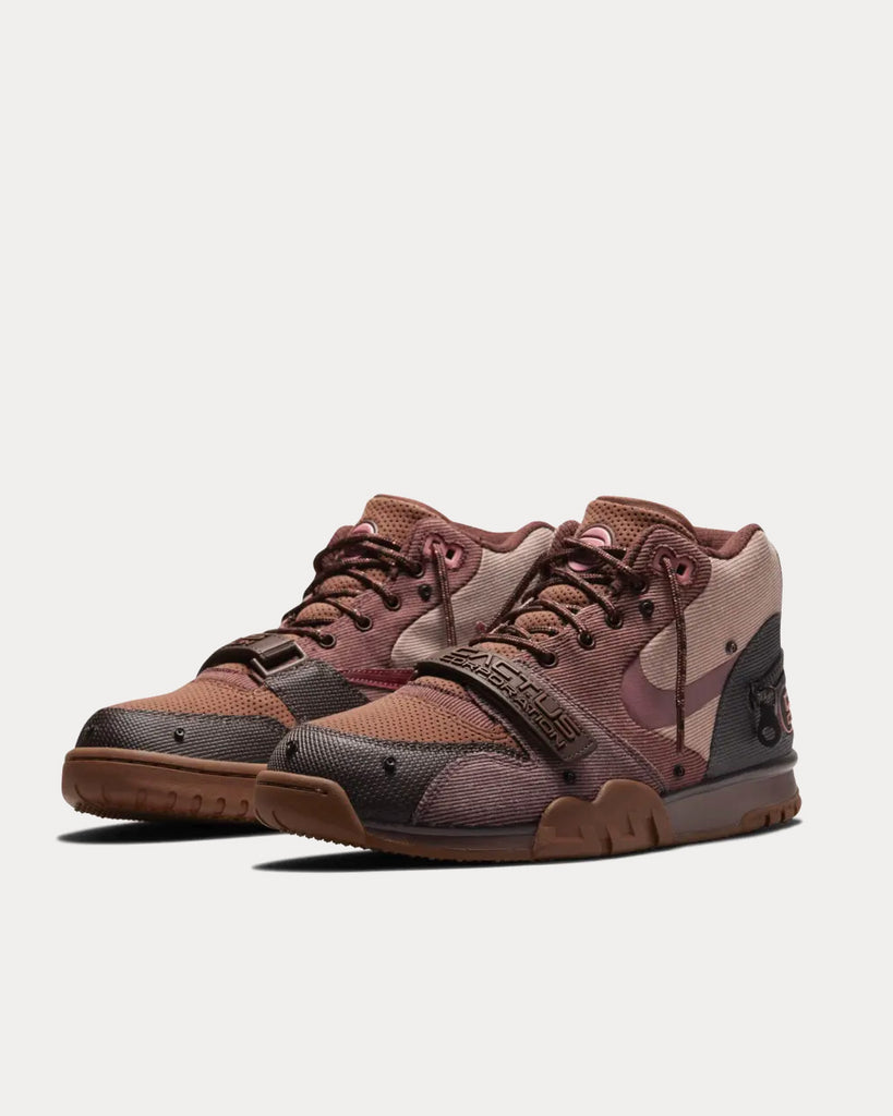 Nike x Travis Scott Air Trainer 1 Archaeo Brown and Rust Pink High