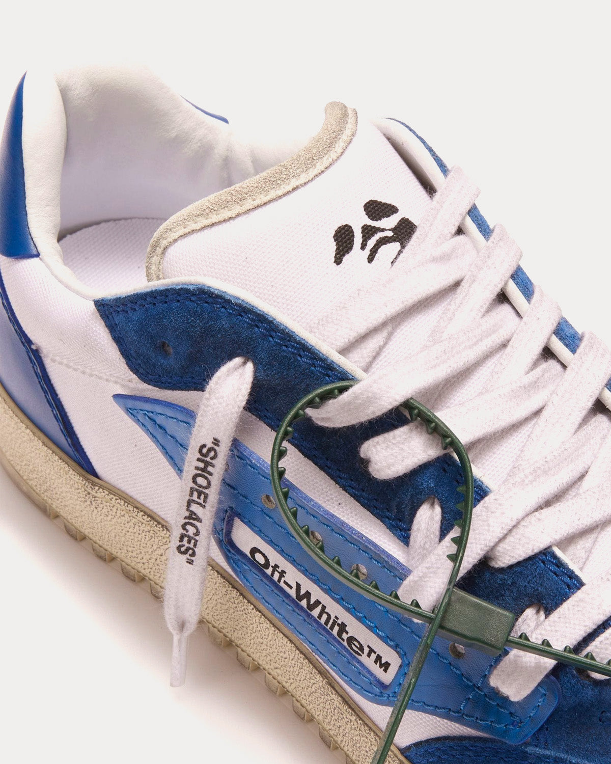 Off White 5.0 Sneaker Vintage Finish White Dark Blue Low Top Sneakers Sneak in Peace