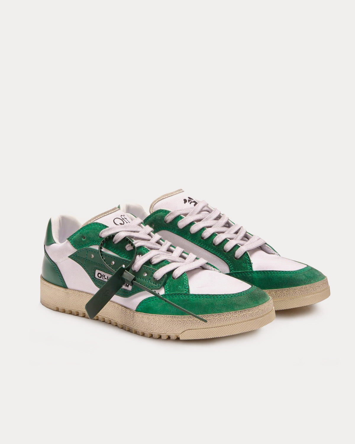 Off White 5.0 Sneaker Vintage Finish White Green Low Top Sneakers Sneak in Peace