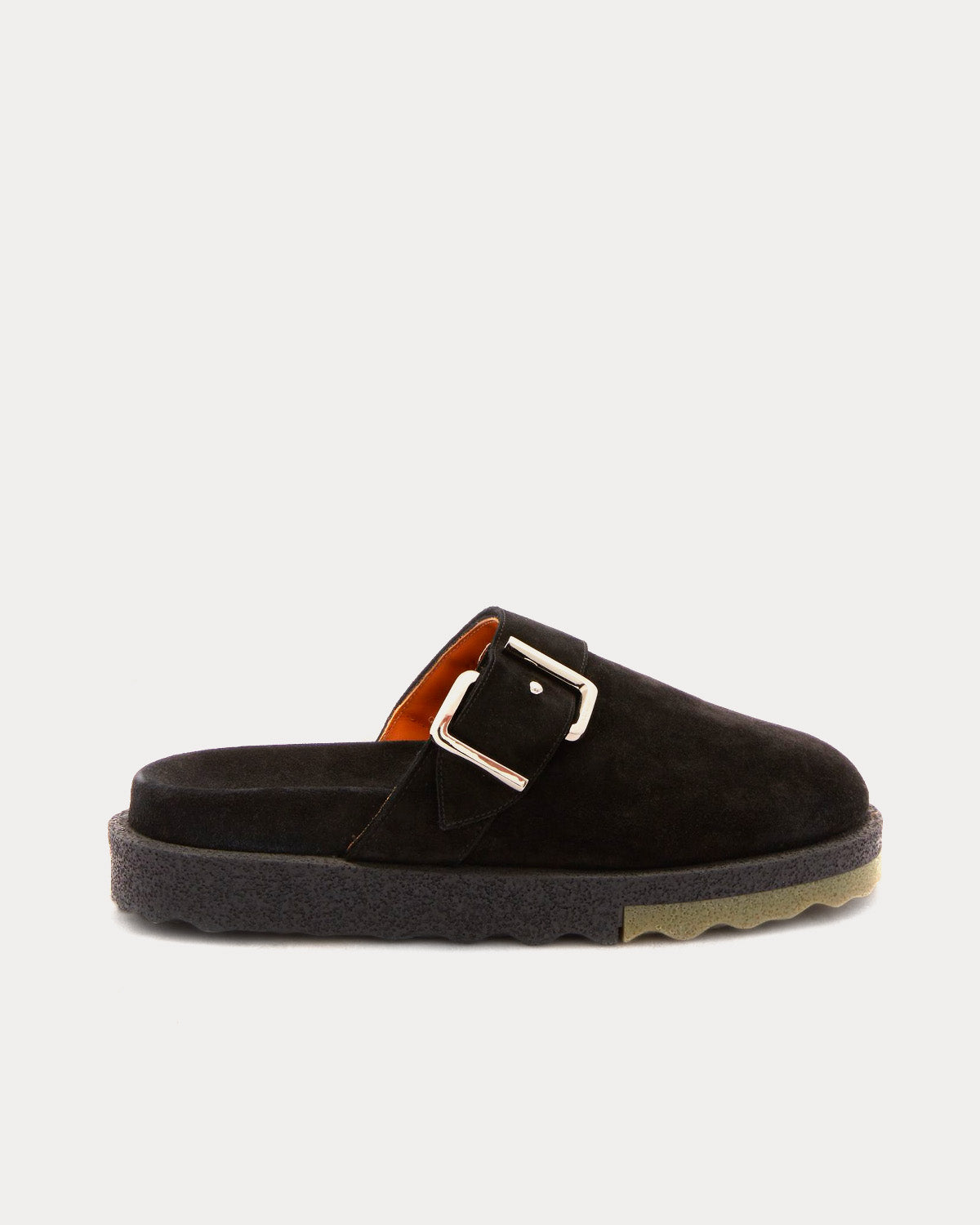 Off-White Men's Flannel Spongesole Black / Army Green Clogs