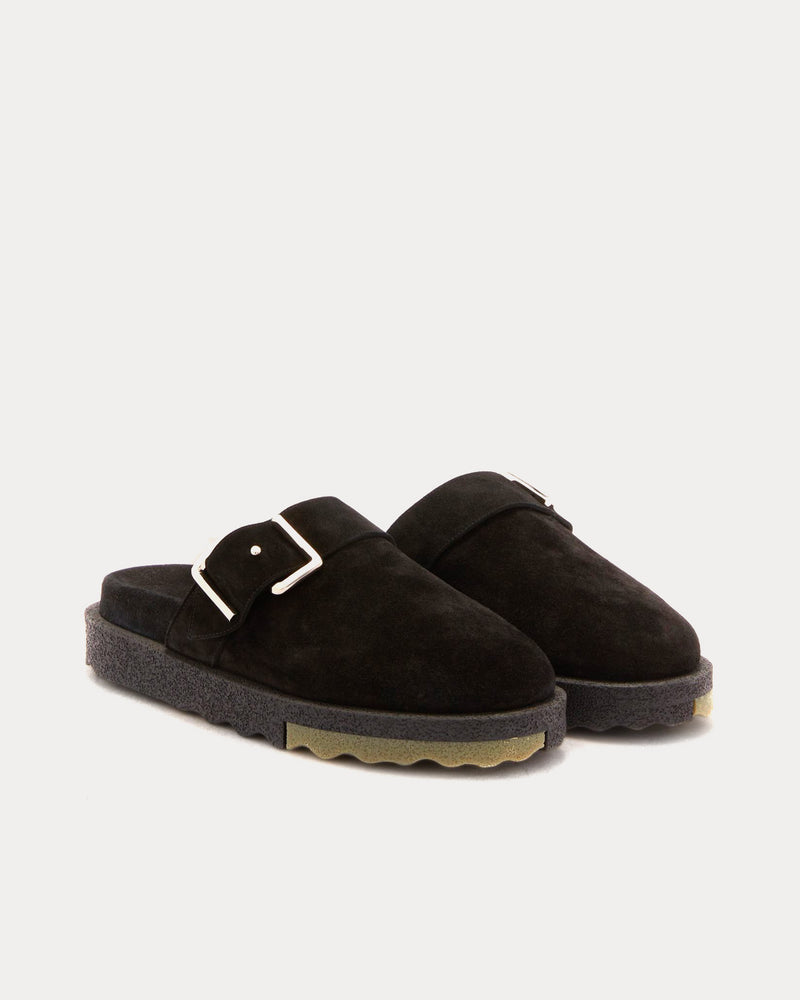 Off-White Men's Flannel Spongesole Black / Army Green Clogs