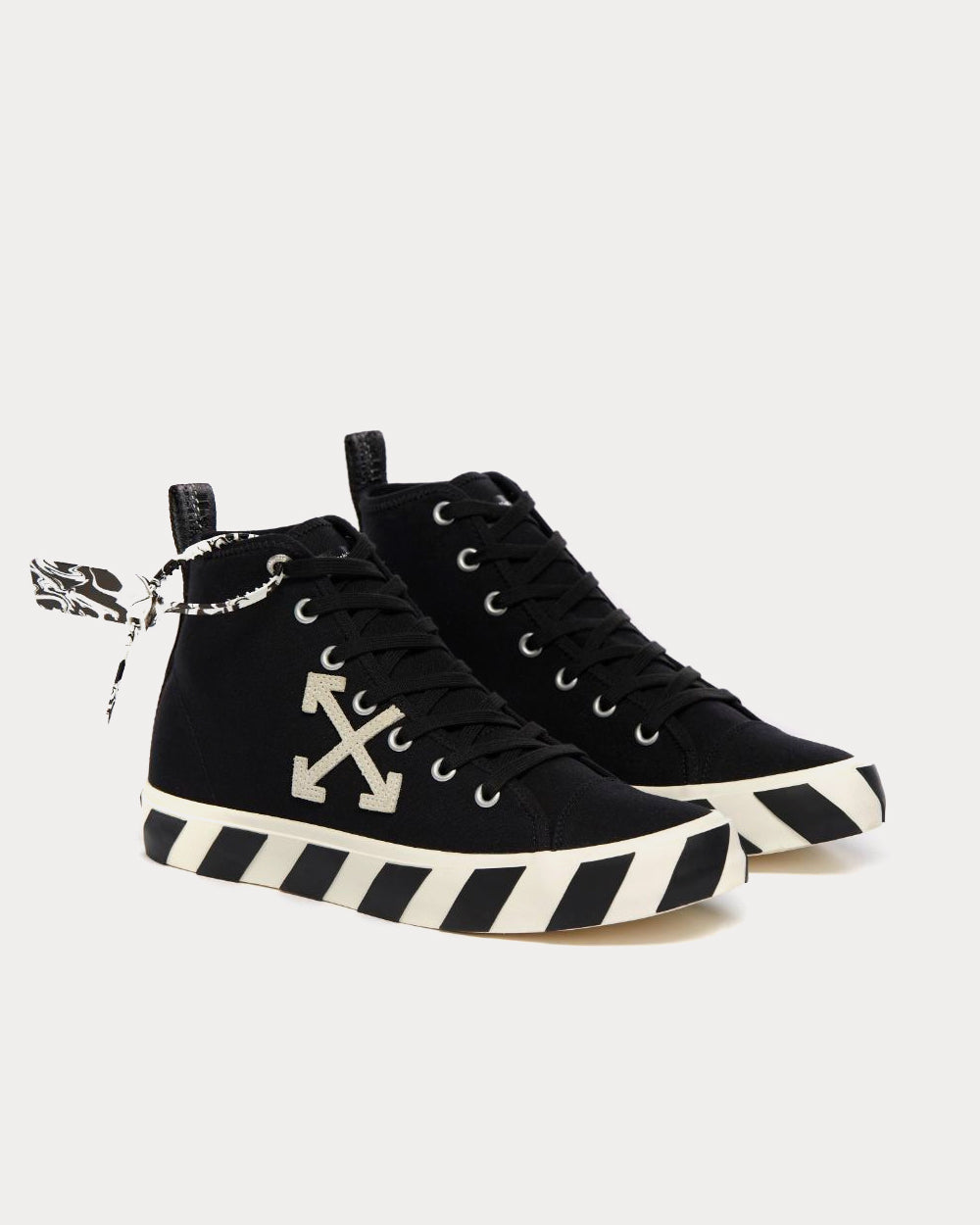 Off-White - Mid Vulcanized Black High Top Sneakers