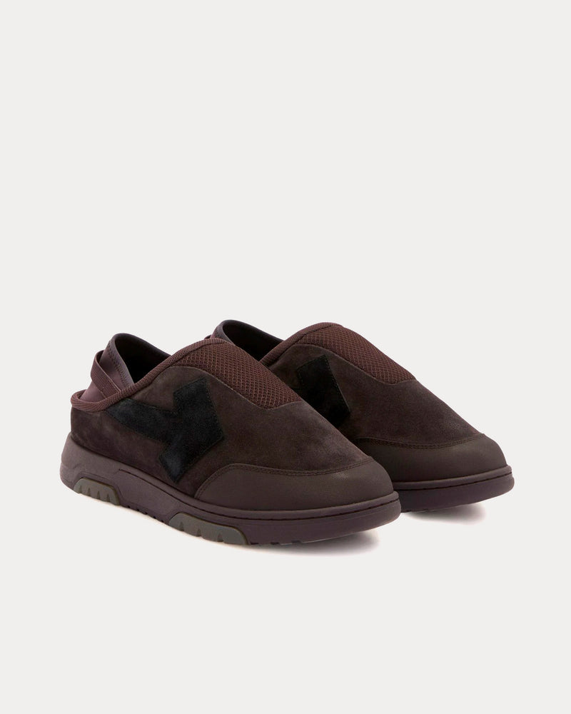 Off-White Mule Out Of Office Brown / Black Slip Ons - 3