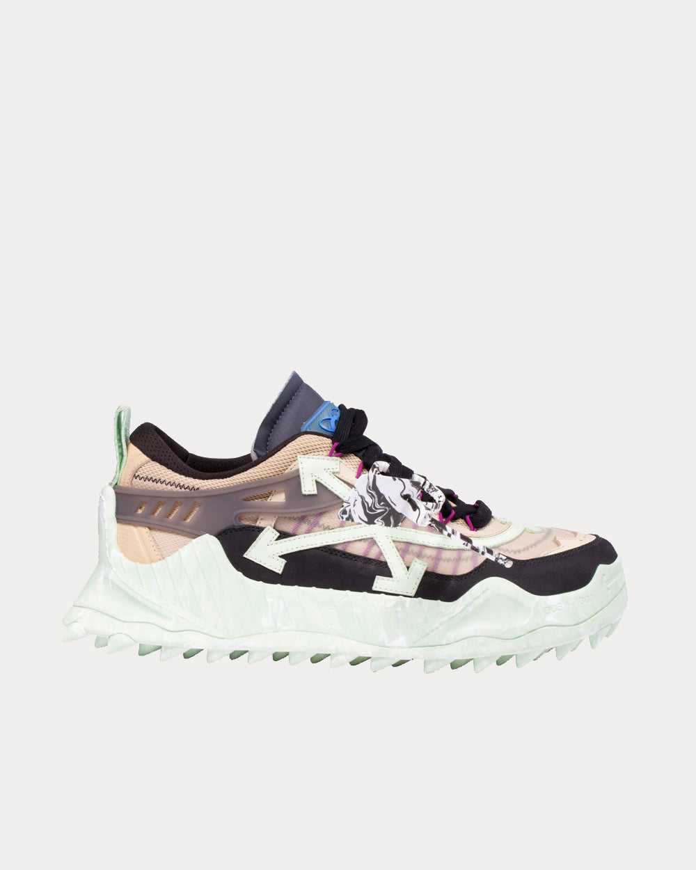 Off-White Men's ODSY-1000 Black Mint Low Top Sneakers