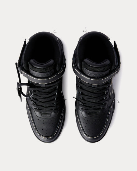 Off-White Ooo Mid Sartorial Stitching Black High Top Sneakers - 2