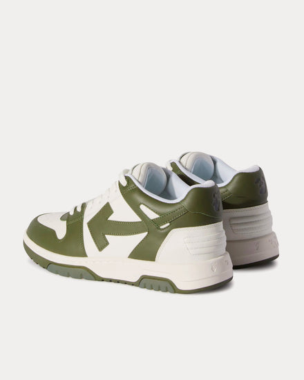 Off-White Men's Out Of Office Calf Leather Khaki / White Low