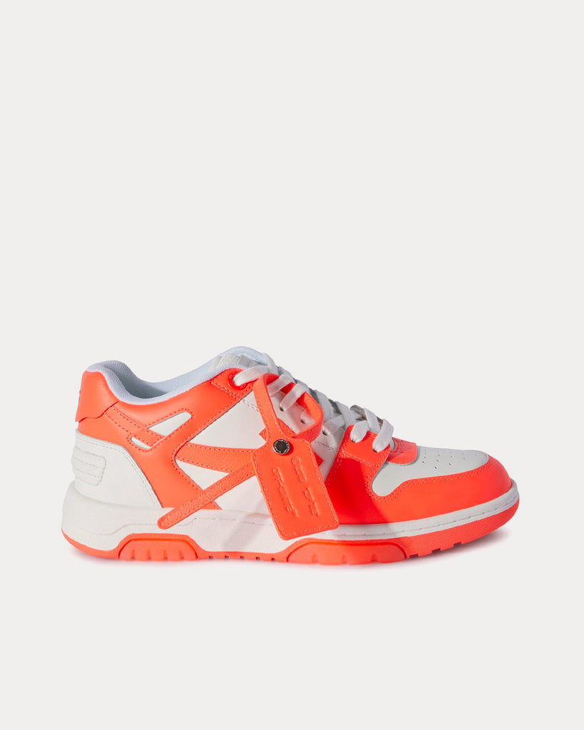 Off-White Out Office Calf Leather White / Orange Low Top Sneakers - Sneak in Peace