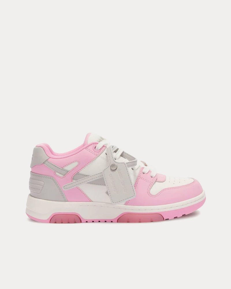 Off-White Out of Office Grey Arrow Calf Leather Pink / White Low Top Sneakers - 1