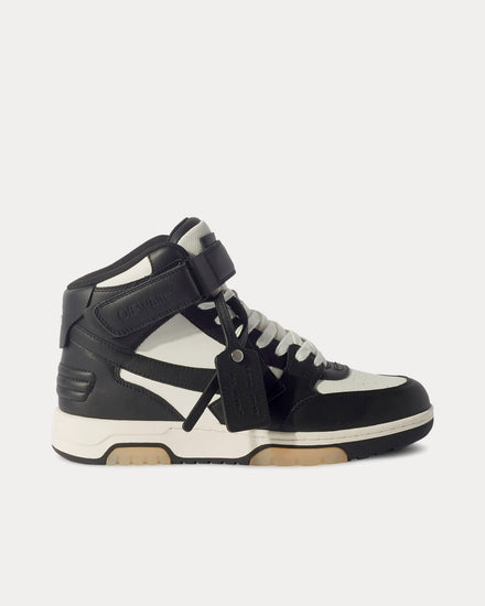 Off-White Out Of Office Lea Black / White Mid Top Sneakers - 1